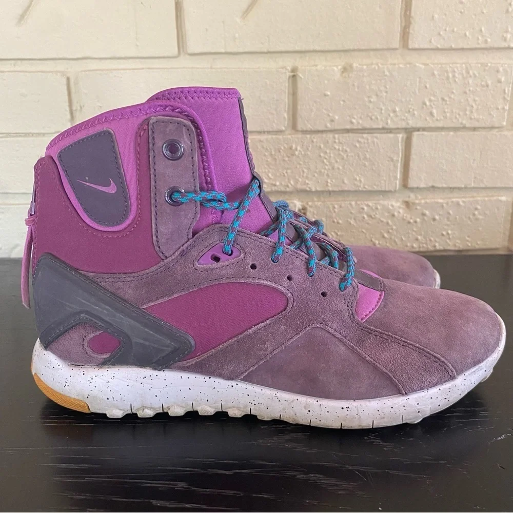 Nike Koth Mid Womens 10 Mulberry Purple Dusk Rear Zip Lace Up Shoes 8.5 Hiking